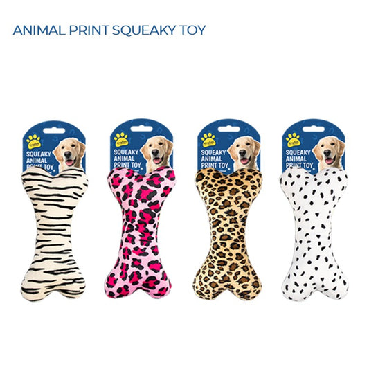 ANIMAL PRINT SQUEAKY TOY