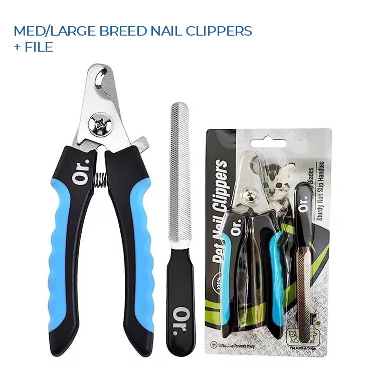 NAIL CLIPPERS + FILE (MED/LARGE)