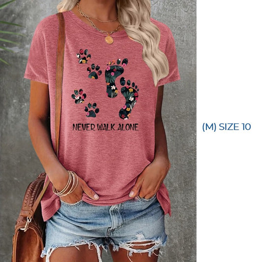 PAW PRINTS / NEVER WALK ALONE T-SHIRT