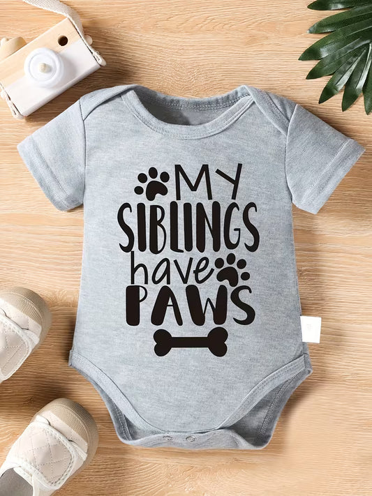 My Siblings Have Paws Baby Grow